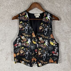 Looney Tunes Vintage Twick Or Tweet Character Vest Halloween One Size Black